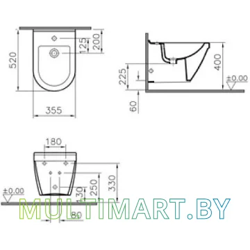 Биде Vitra S50 (5324B003-0288) картинка 2